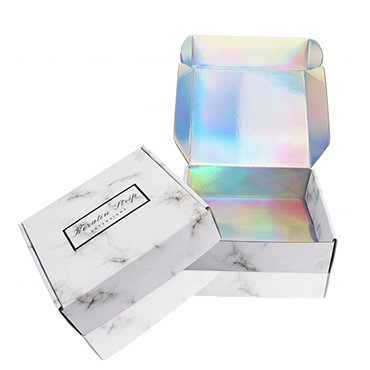 Custom Printed Logo Holographic Clothing Cosmetics Paper Shipping Boxes