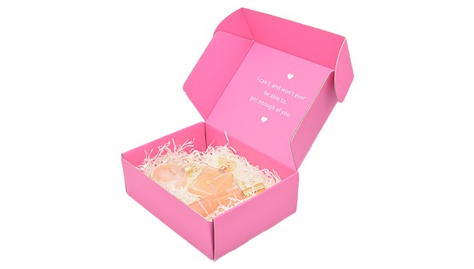 Pink printing flat clothes cosmetic carton packaging