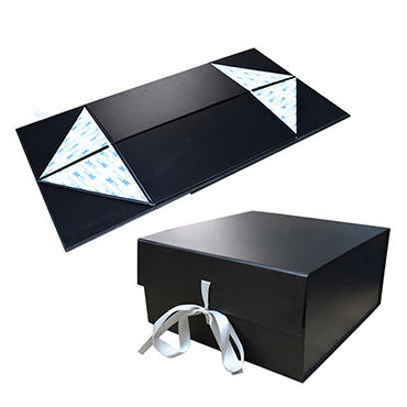 BZ21003#Large matte black magnetic closure costume wig packaging boxes