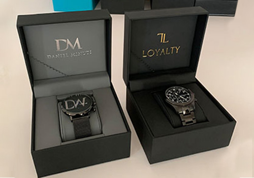 Customized Black Flap Watch Box Packaging