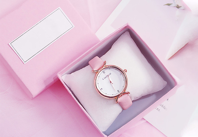 Pink Paper Watch Box