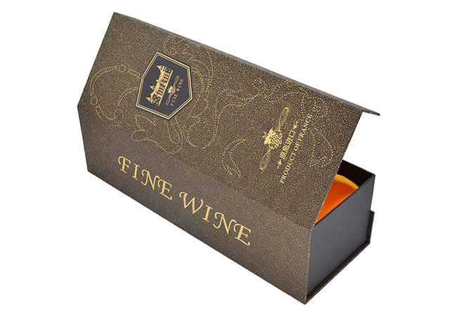 Customised foil stamped logo high end wine box