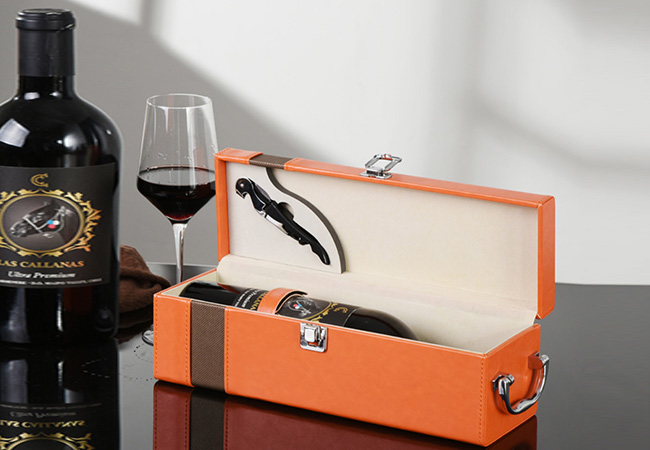 Customised orange wine box packaging
